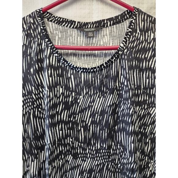 Simply Vera Wang Blouse Womens Medium short Sleeve Crew Neck Toe Waist Brown - Picture 3 of 8